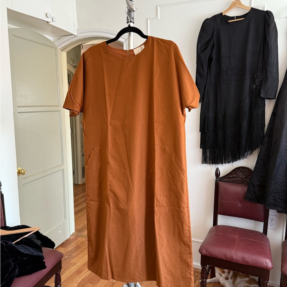 INTENTIONALLY BLANK Rust Midi Dress